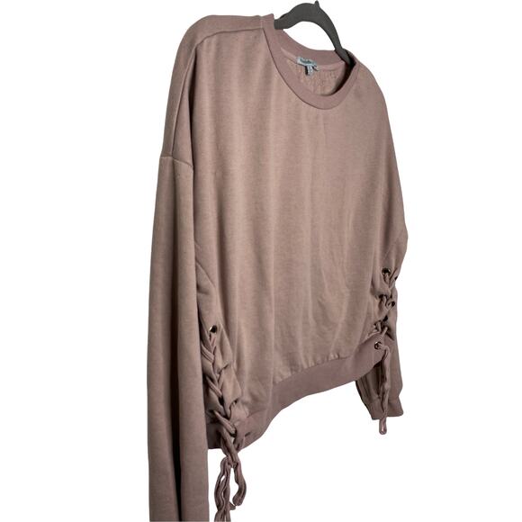 Charlotte Russe Mauve Sweater w/ Criss Cross Ties XL - Picture 4 of 4